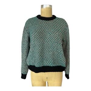 COS Chunky Cotton Knit black turquoise peach Women's Sweater
